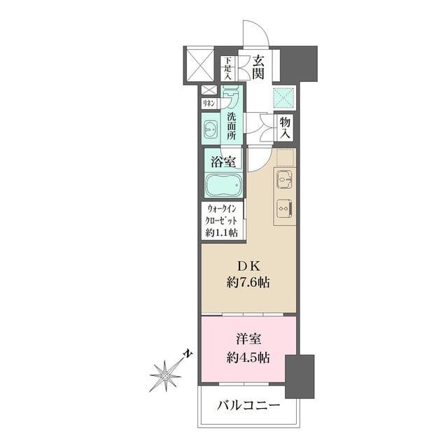 ザ・パークワンズ渋谷本町 1202 間取り図