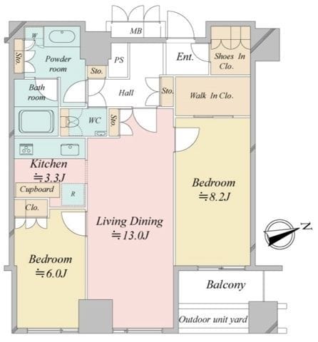ウエストパークタワー池袋 2408 間取り図
