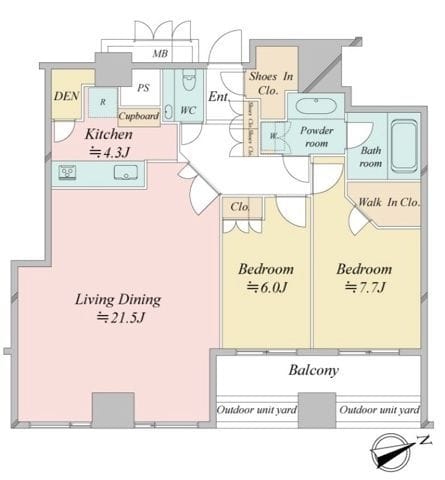 ウエストパークタワー池袋 3207 間取り図