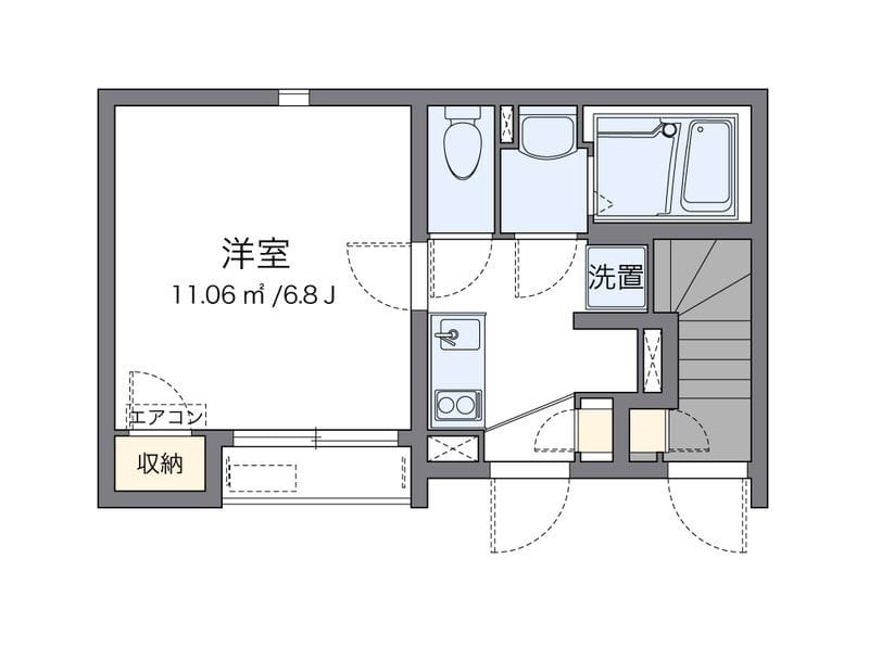 クレイノ桃井 102 間取り図