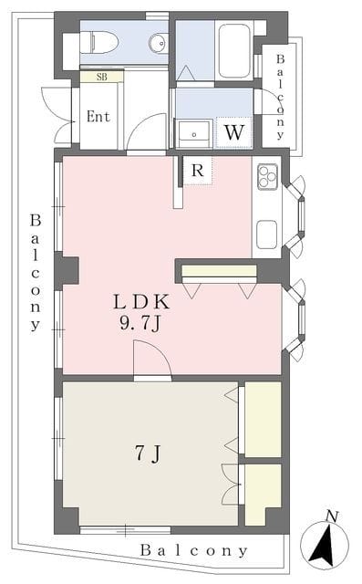 ベルグ湘南藤沢 A301 間取り図
