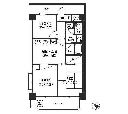 キャッスルマンションヨコハマ高島台 101 間取り図