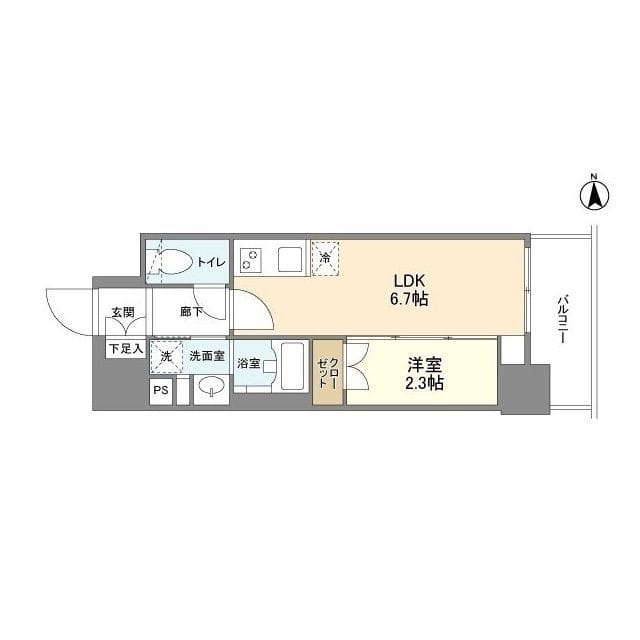 リアンシエルブルー田端 0302 間取り図