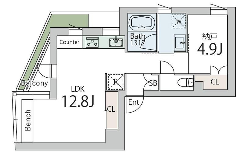 クラリティア文京本郷 301 間取り図
