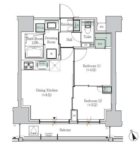 ONE ROOF RESIDENCE ASAKUSABASHI 0202 間取り図