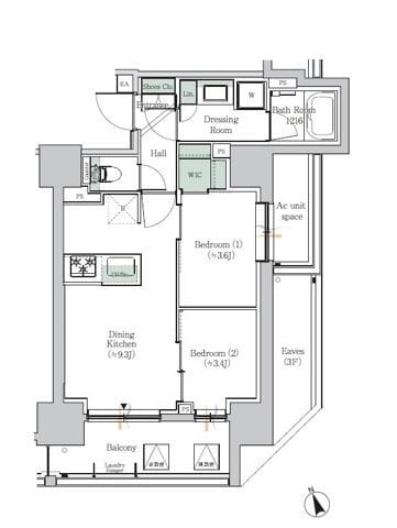 ONE ROOF RESIDENCE ASAKUSABASHI 0705 間取り図