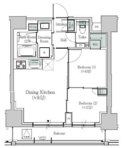 ONE ROOF RESIDENCE ASAKUSABASHI 1202 間取り図