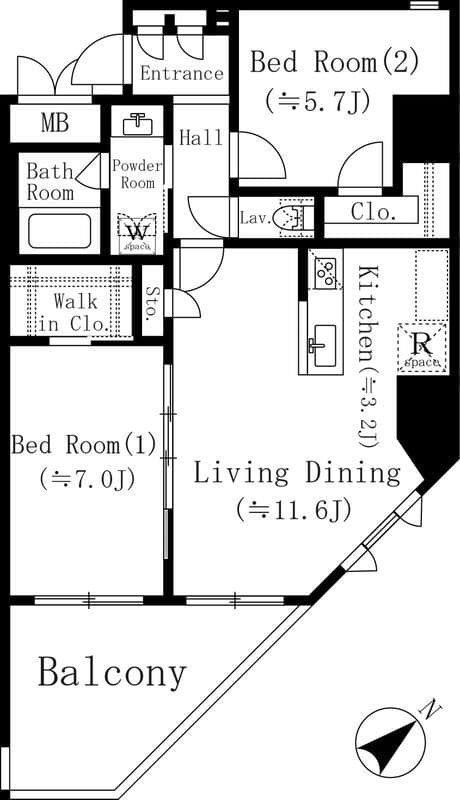 堀之内マンション 301 間取り図
