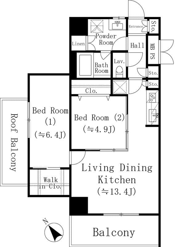堀之内マンション 405 間取り図