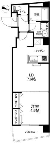 ルミナス西日暮里 1002 間取り図