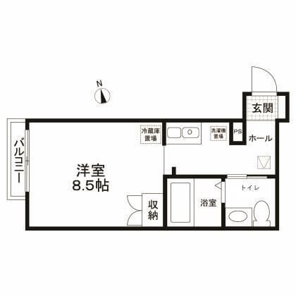ソラナ谷中 101 間取り図