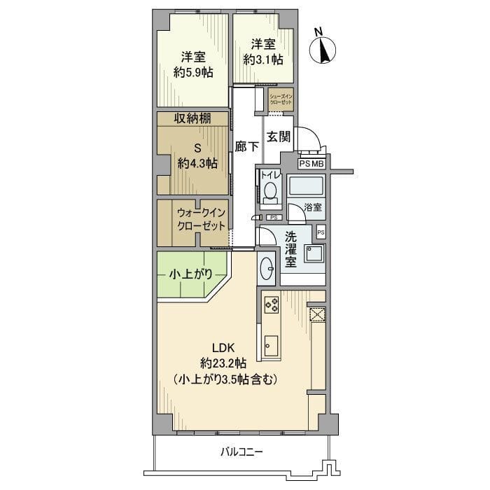 戸塚ハイライズ 821 間取り図