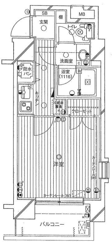 パークウェル神田EAST 604 間取り図