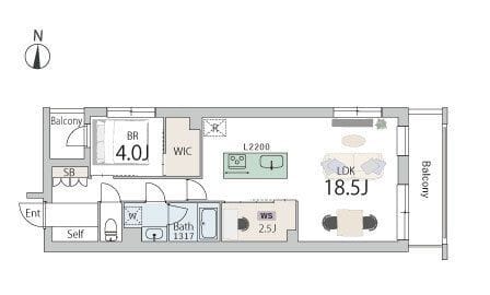 GranDuo奥沢 203 間取り図