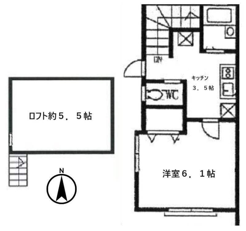 アイエリア太子堂 201 間取り図