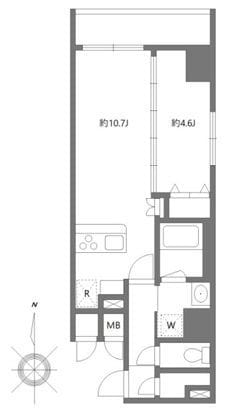 ハーモニーレジデンスグローバルキャピタル 1203 間取り図