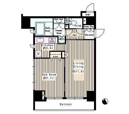 パークルージュ赤坂檜町 903 間取り図