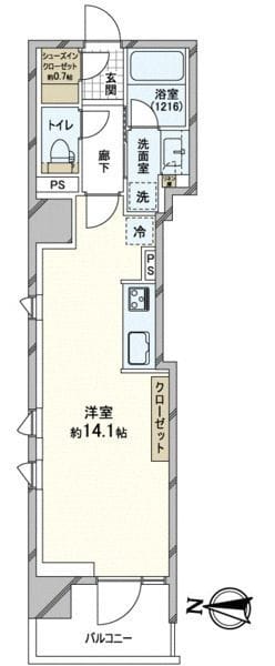 ローレルアイ浅草レジデンス 501 間取り図