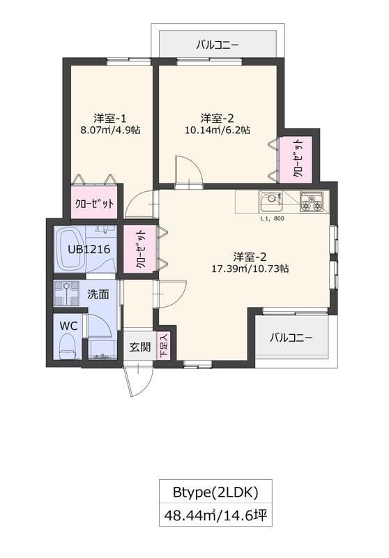 上大岡ヒルズ EAST 302 間取り図