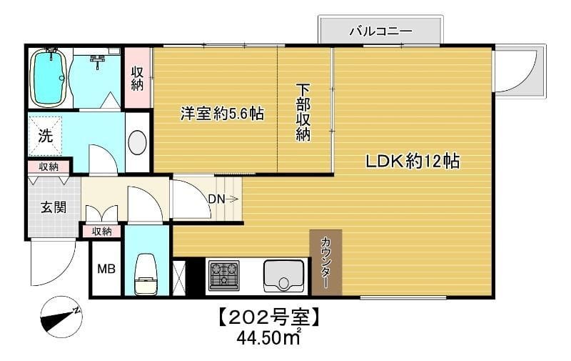 ウィスタリアヒルズ 202 間取り図