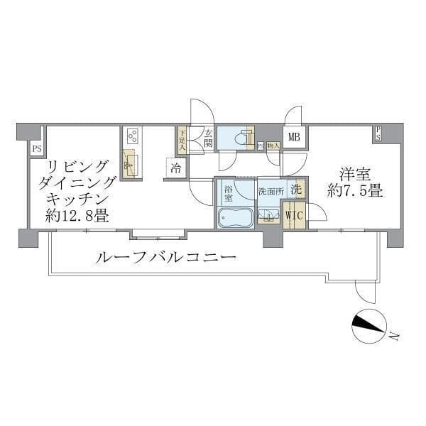 COCO-CHILL KAMEARI 704 間取り図