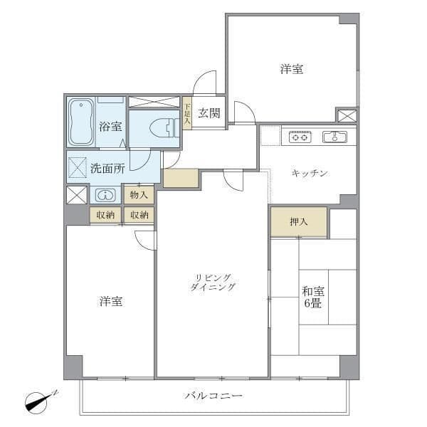 シティハイツ根津 1002 間取り図