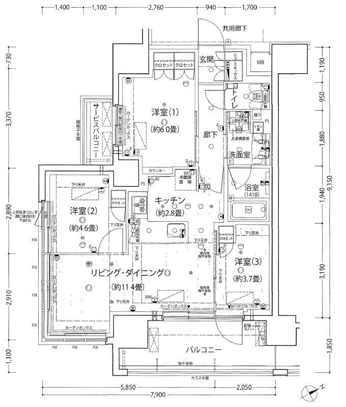 シャリエ椎名町 801 間取り図