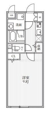 THE PALMS 大島 102 間取り図