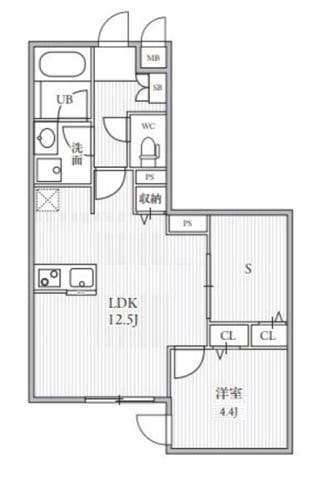 THE PALMS 大島 103 間取り図