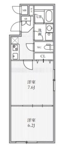 THE PALMS 大島 201 間取り図
