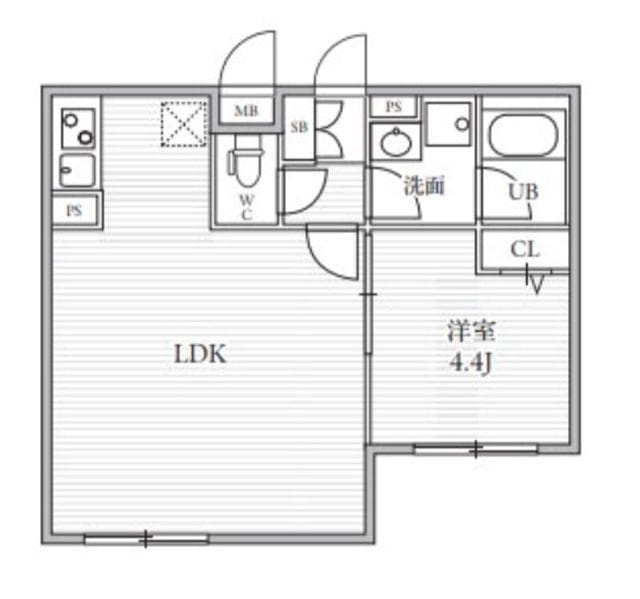 THE PALMS 大島 308 間取り図