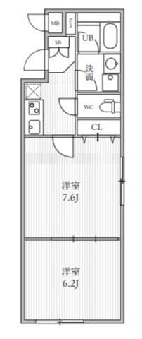 THE PALMS 大島 401 間取り図
