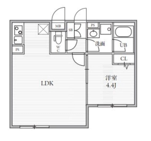 THE PALMS 大島 408 間取り図