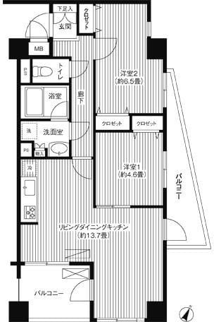 アゼリアヒルハイツ 406 間取り図