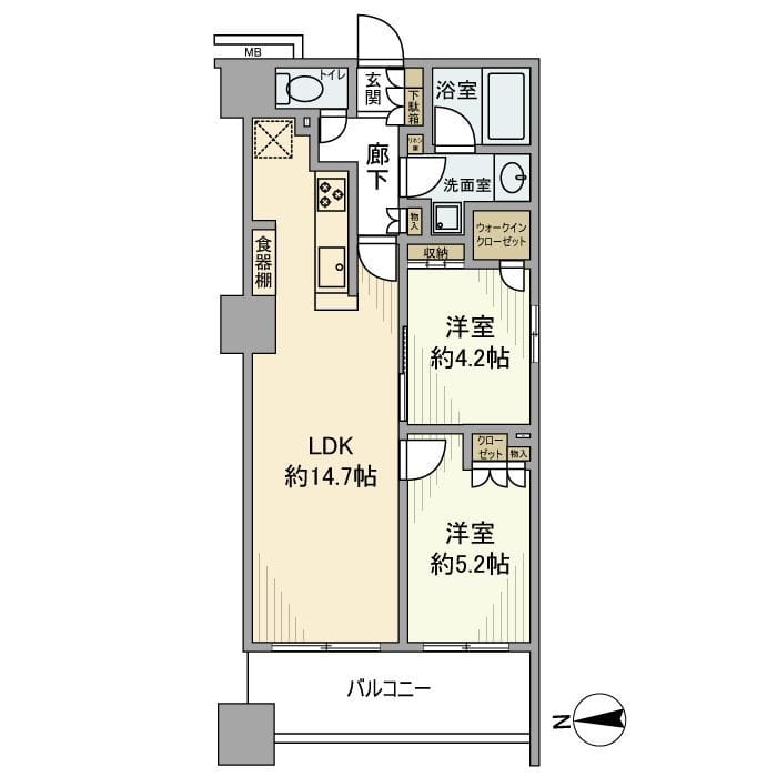 サンクレイドル西日暮里 1002 間取り図