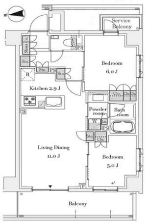 リビオ四谷 205 間取り図