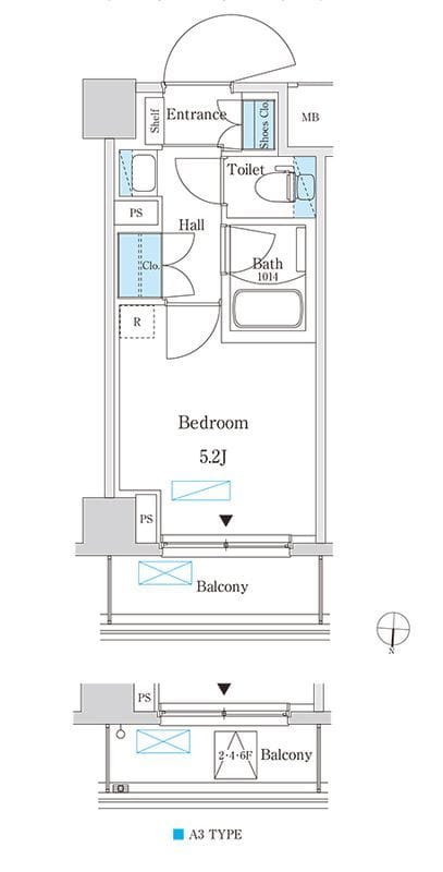 パークアクシス錦糸町スタイルズ 407 間取り図