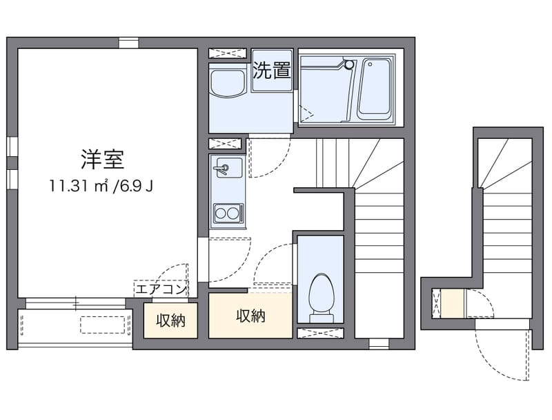 クレイノエクセル戸越Ⅱ 201 間取り図