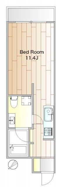 不動前アパートメント 2B 間取り図