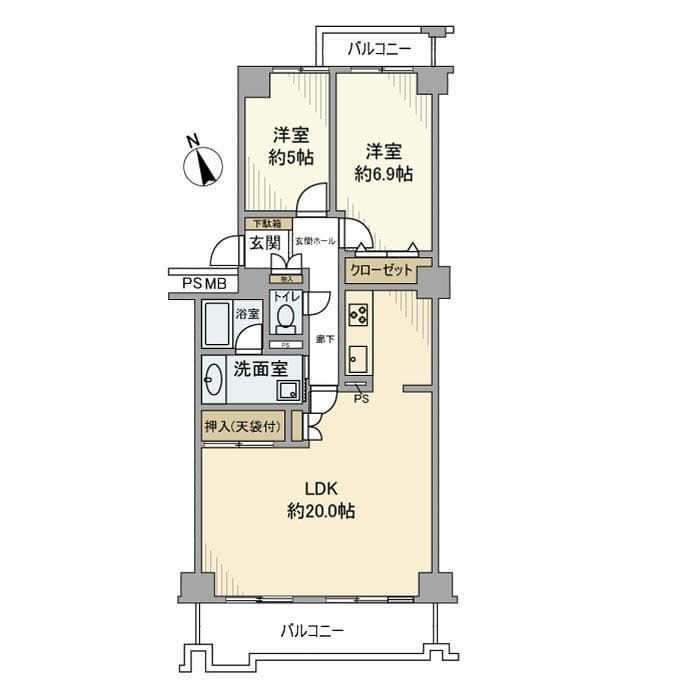 戸塚ハイライズB棟 826 間取り図