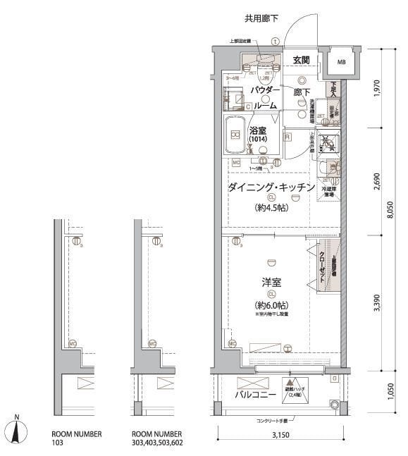 ARCOBALENO KAMEIDOⅡ 203 間取り図