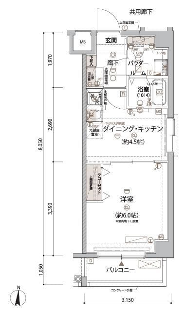 ARCOBALENO KAMEIDOⅡ 302 間取り図