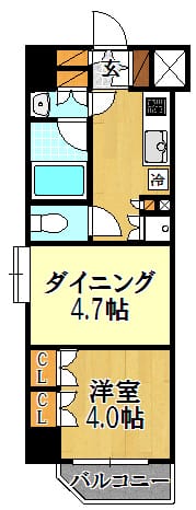 日神デュオステージ新宿若松町 201 間取り図