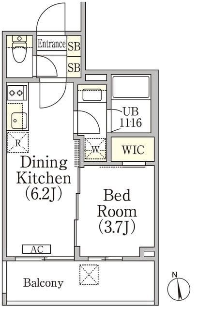 イプセ神楽坂 304 間取り図