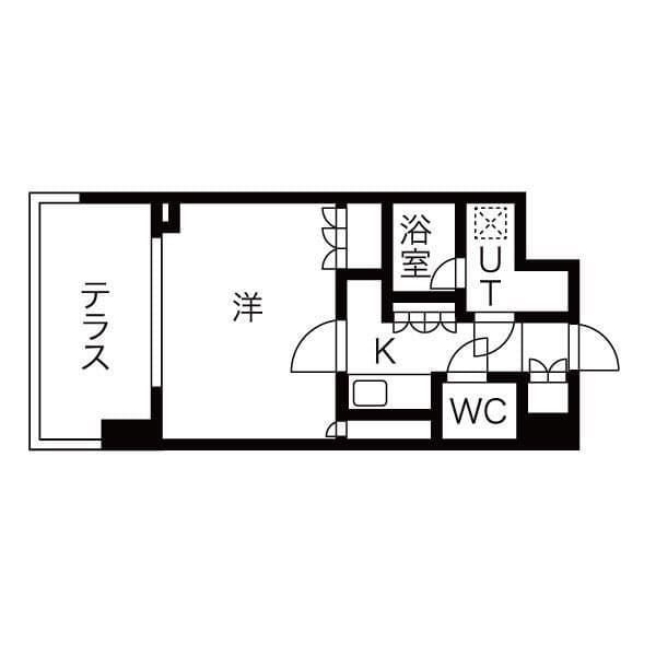シーズンフラッツ高田馬場リバーサイドノース 102 間取り図