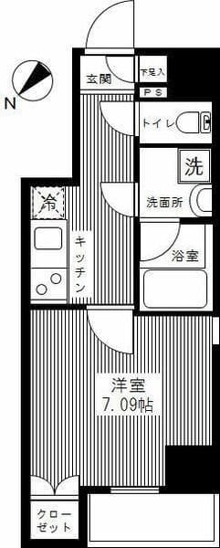 スカイコートパレス八丁堀 302 間取り図