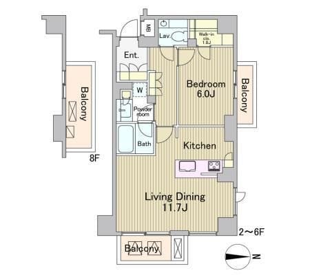 ラフォンテ麻布十番 303 間取り図