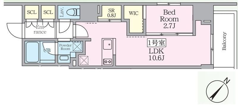 プライムブリス横濱関内 601 間取り図