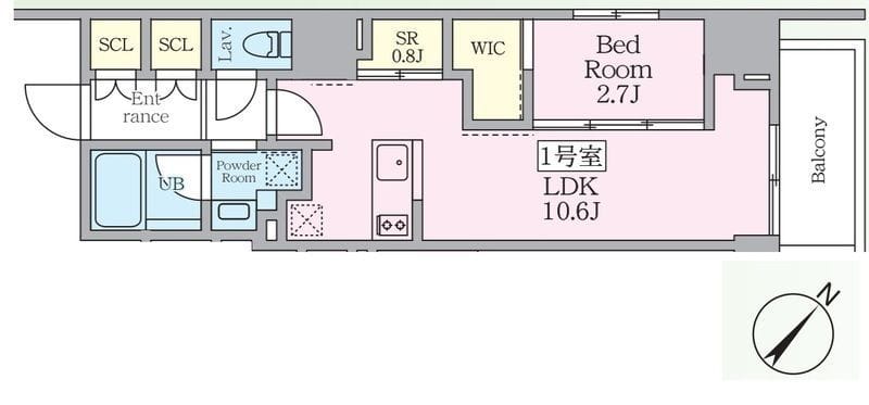 プライムブリス横濱関内 701 間取り図