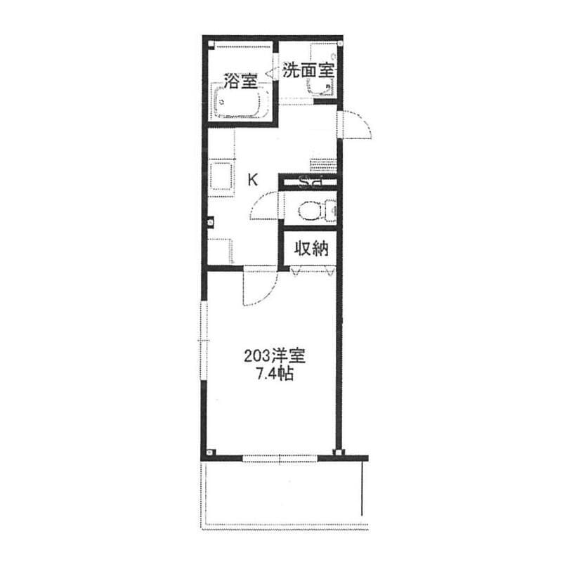 ラスパセス代々木 203 間取り図
